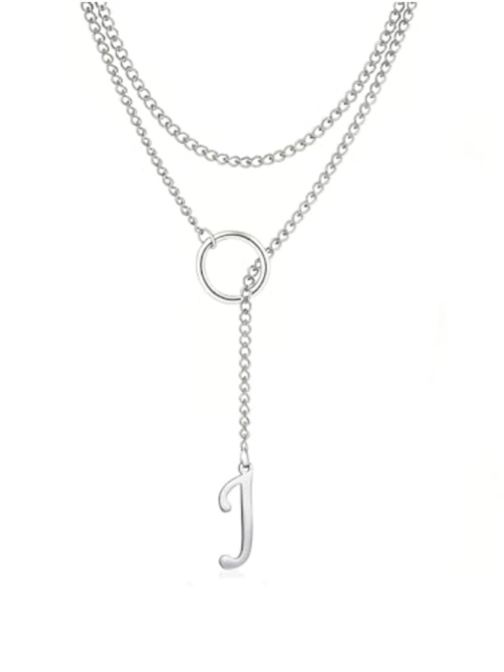 Stainless Steel Y-Necklace Cuban Link Initial Choker Punk Rock Jewelry